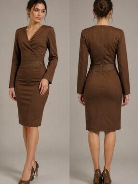 Chanel ~ Made In France, Brown Size F36/US4 Wool Cashemere Women's Dress #C